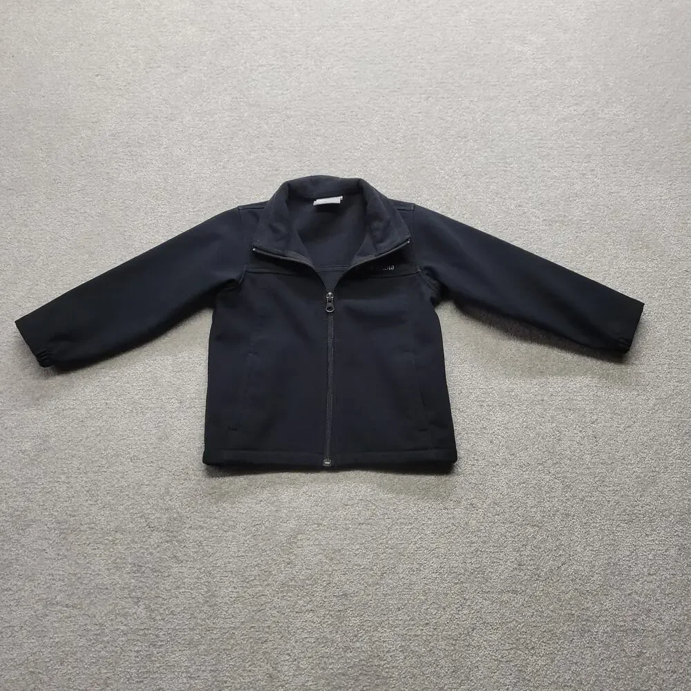Columbia Toddler 4T Black Fleece Lined Softshell Jacket Full Zip Coat